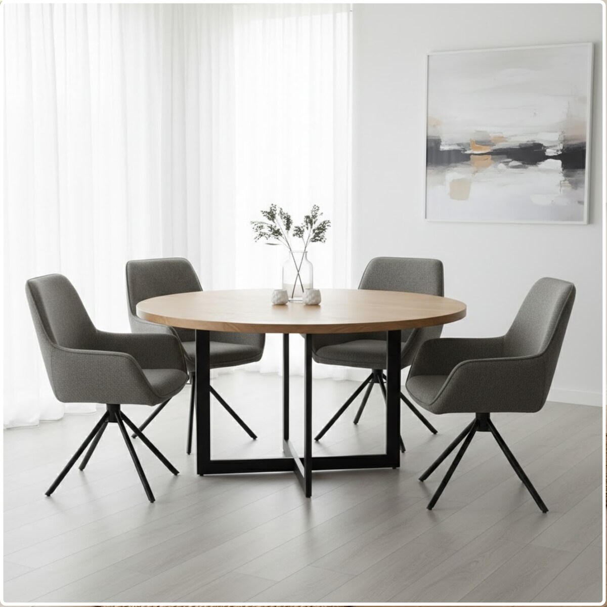 Krzesło tapicerowane nowoczesne wygodne szarepikowane do jadalni salonu