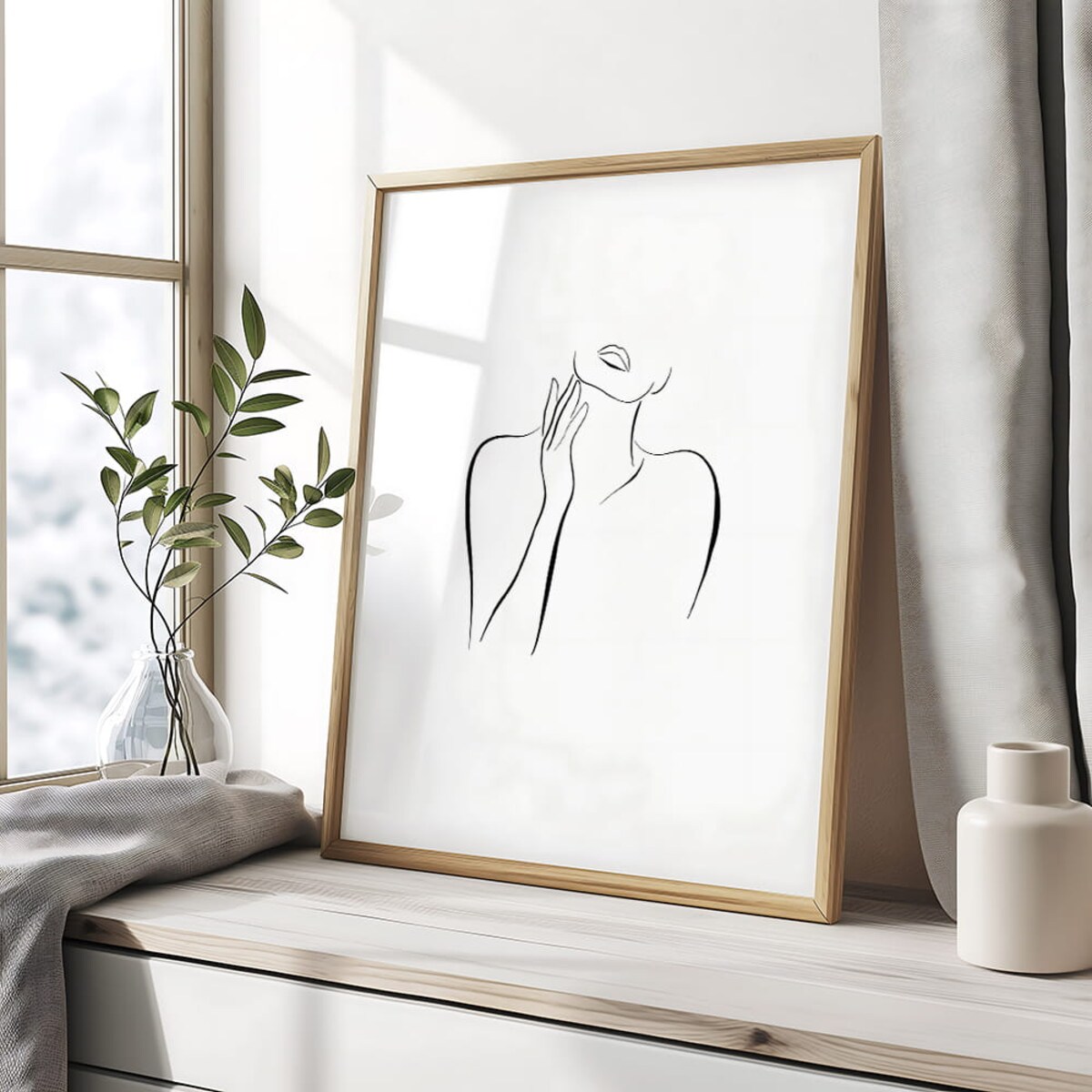 plakat line art mystery lady 3 50x70 cm