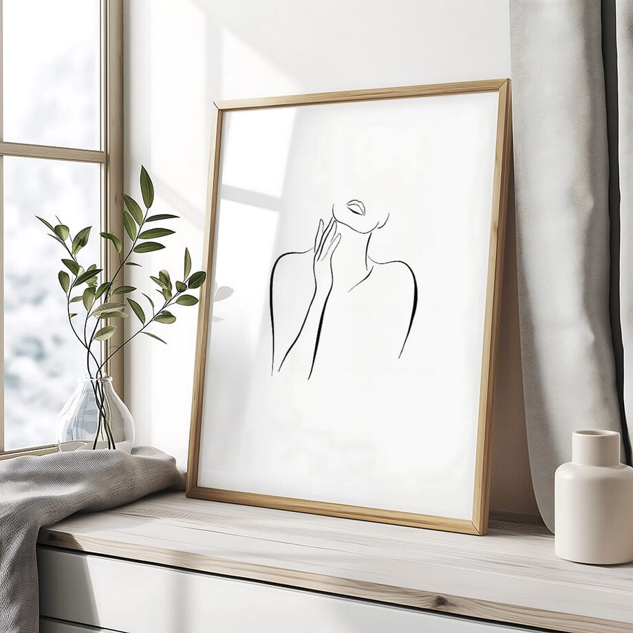 plakat line art mystery lady 3 50x70 cm