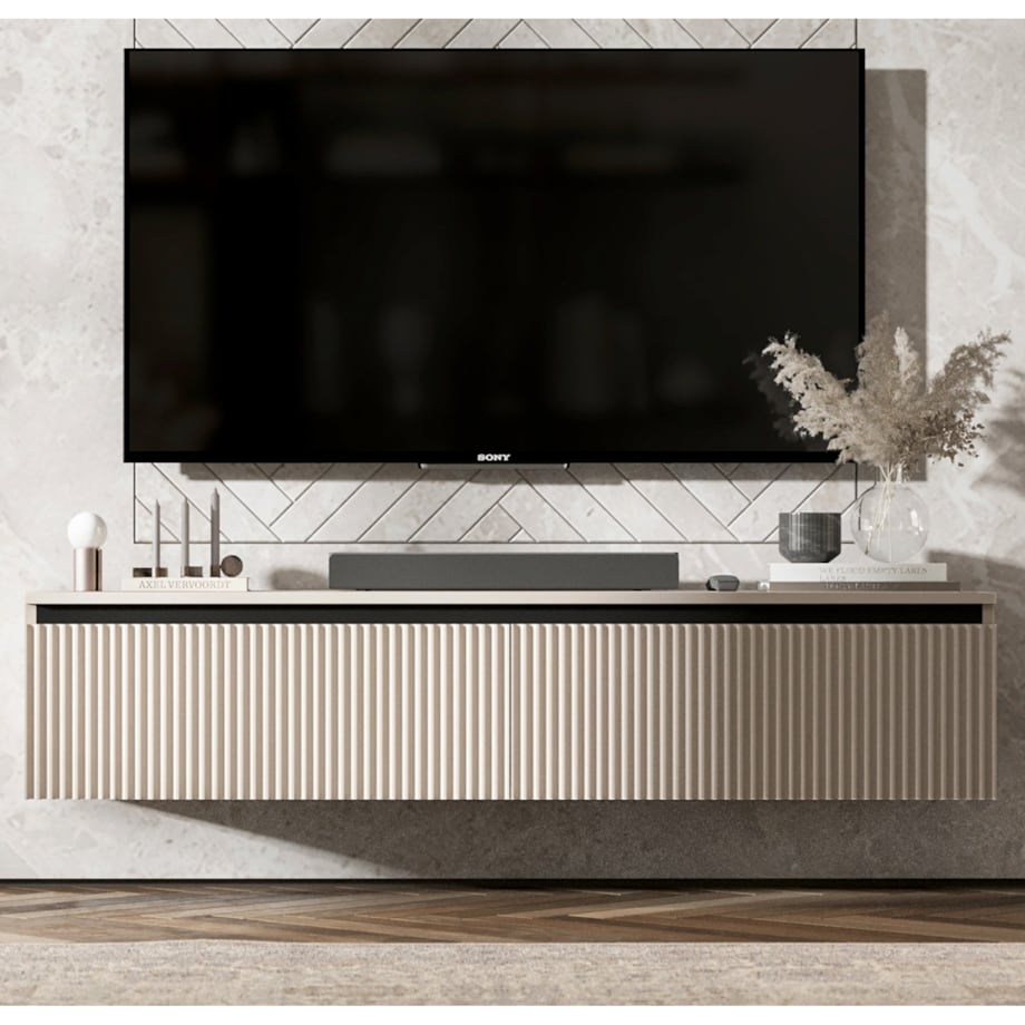 Nowoczesna Wisząca Szafka RTV Glamour Komoda RTV Kaszmir Mat 140 cm