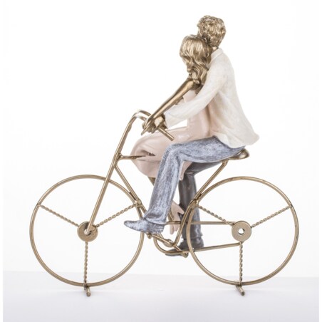 Dekoracja - figurka 25,5x25x19 cm PARA - na rowerze