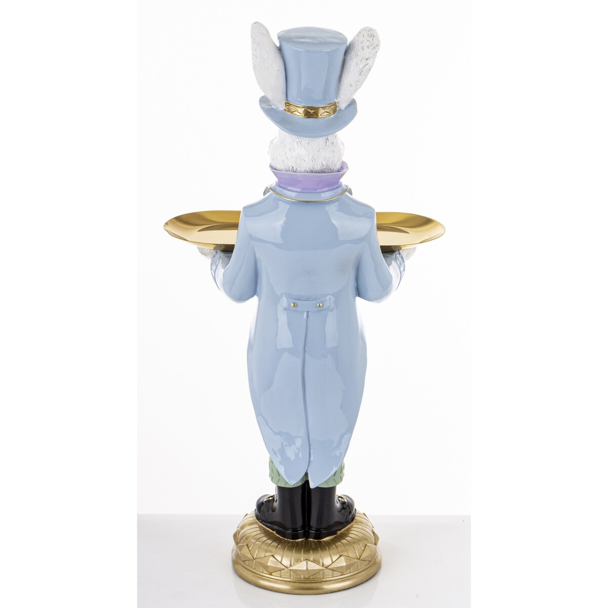 Dekoracja - duży elegancki królik 59,5x30x22 cm TUHTO-4 ze złotą tacą