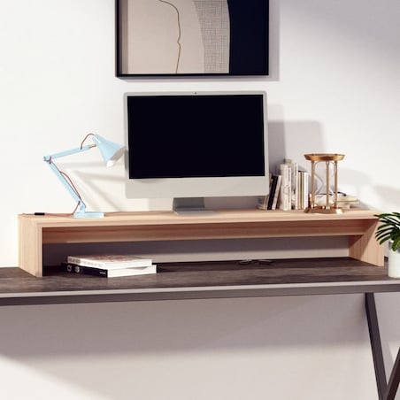 vidaXL Podstawka na monitor, 100x27x15 cm, lite drewno sosnowe