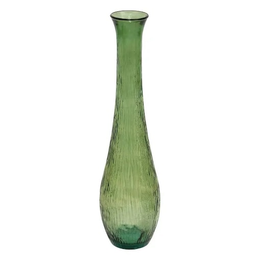Wazon ze szkła z recyklingu Caria, zielony, 99 cm