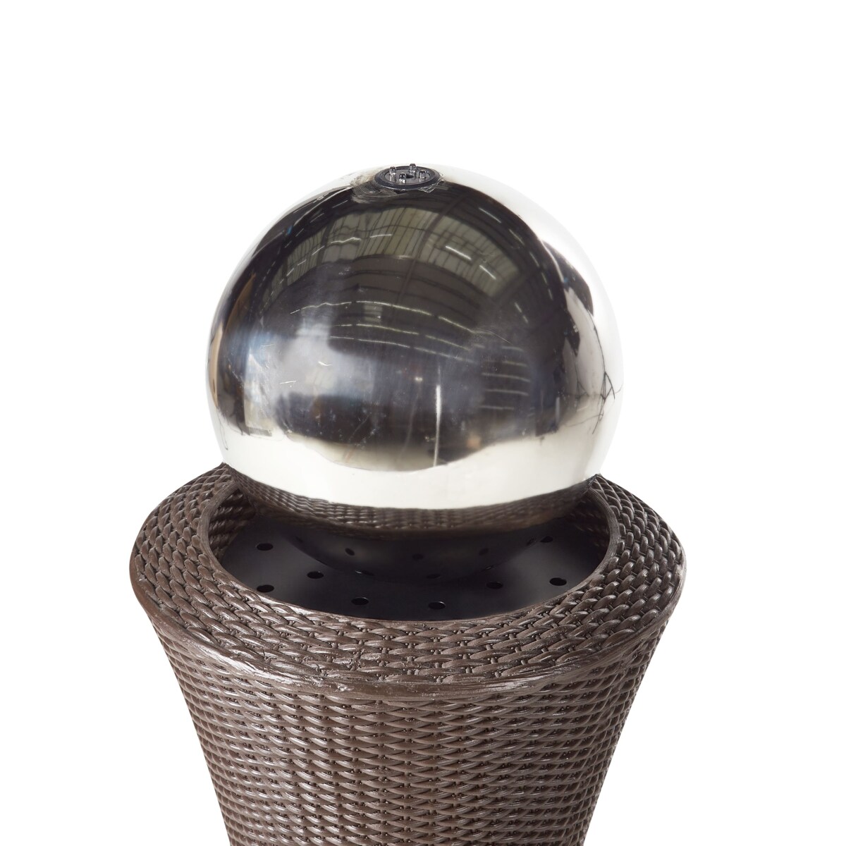 Fontanna ogrodowa z LED brązowa ZENYATTA