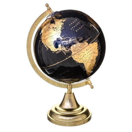 Globus dekoracyjny czarno-złoty 33 cm