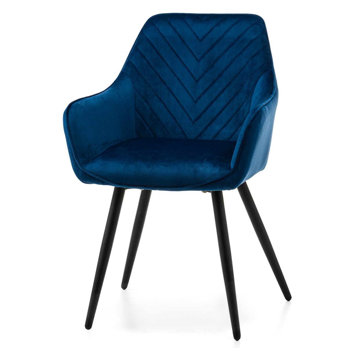 Krzesło tapicerowane welurowe do salonu jadalni VASTO granatowe