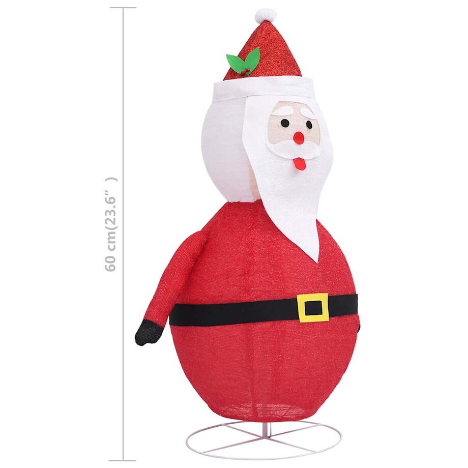 vidaXL Dekoracyjny Święty Mikołaj z LED, luksusowa tkanina, 60 cm