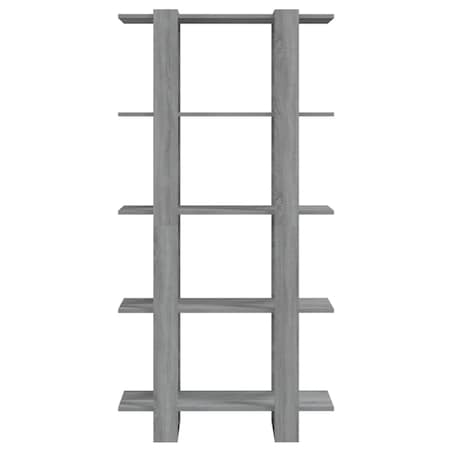 vidaXL Regał na książki/przegroda, szary dąb sonoma, 80x30x160 cm