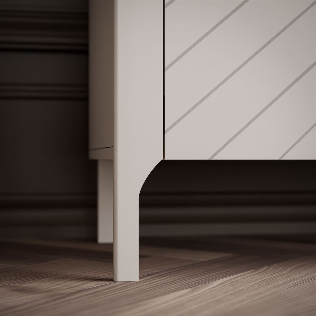 Dwudrzwiowa komoda z szufladami LUMI, kaszmir