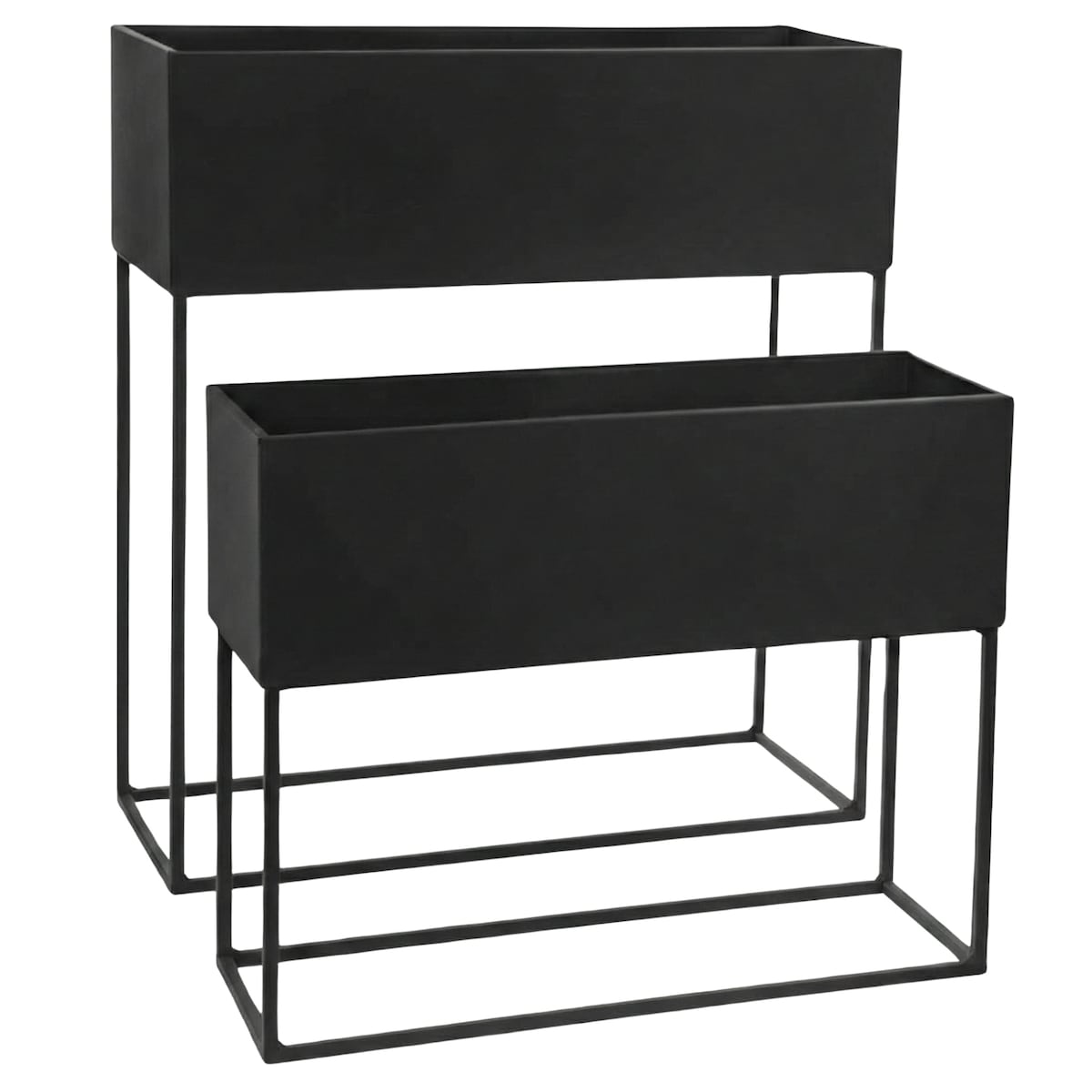 Kwietniki loft metalowe podłużne TINO, 2 stojaki