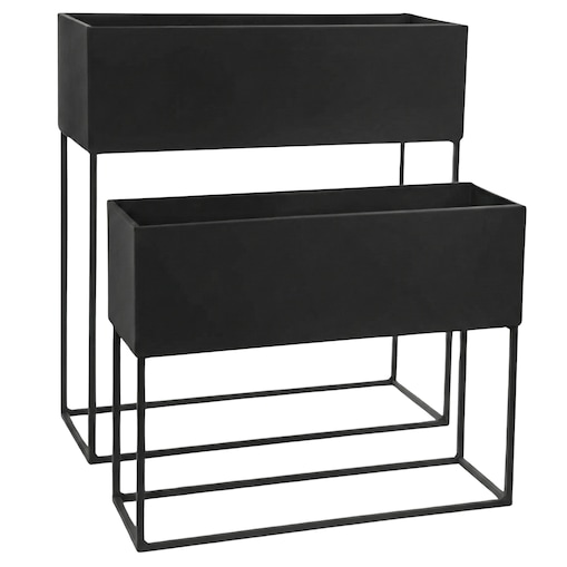 Kwietniki loft metalowe podłużne TINO, 2 stojaki