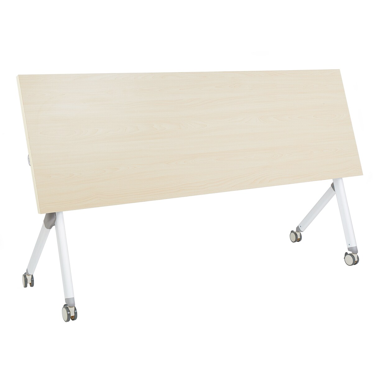 Składane biurko BENDI Jasnobrązowy 180 cm 60 cm z kółkami