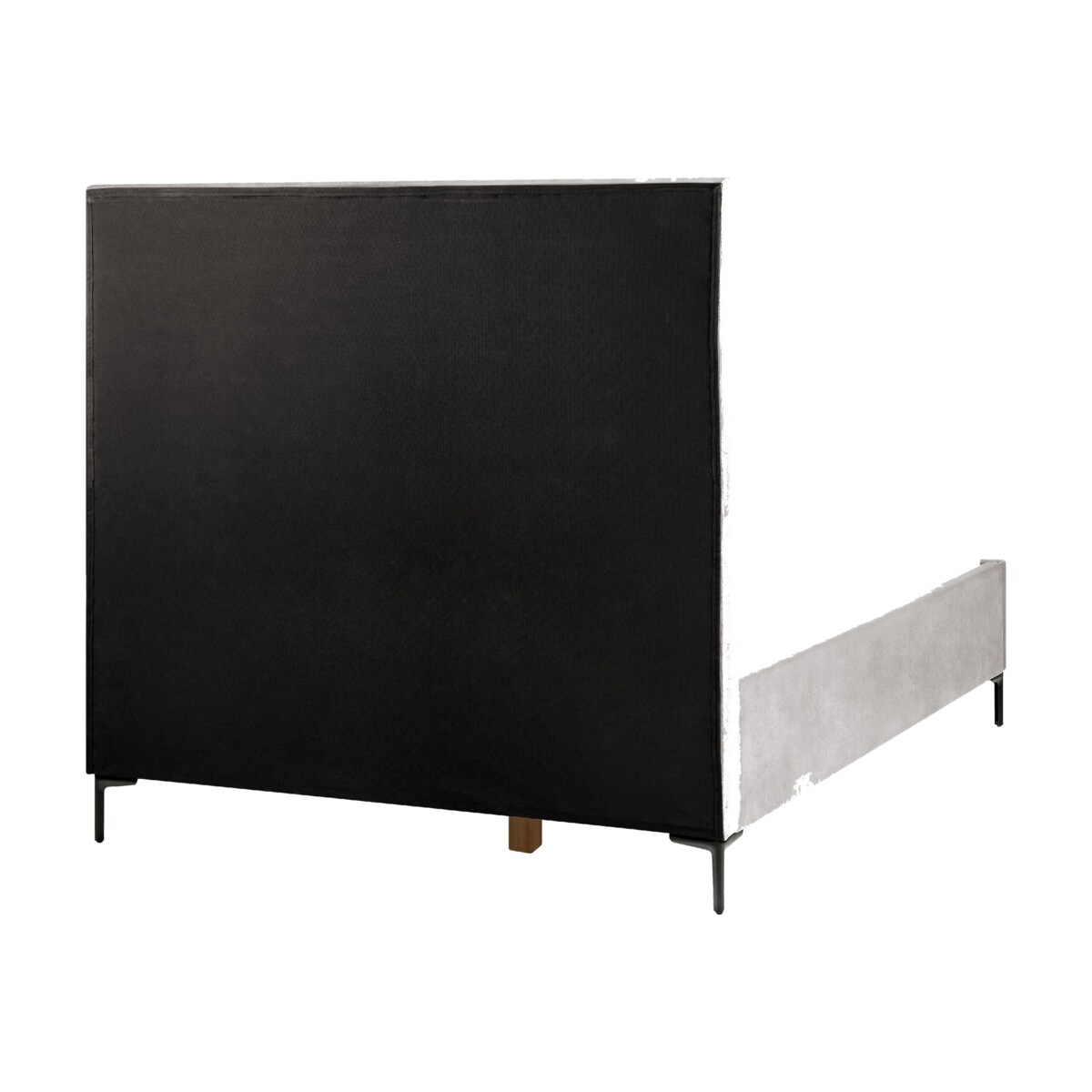 Łóżko z pojemnikiem welurowe 140 x 200 cm szare SEZANNE