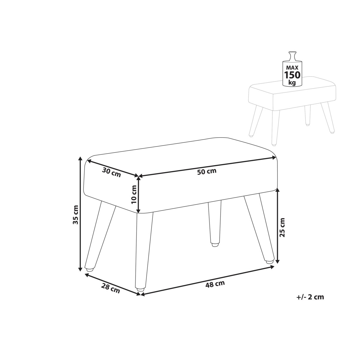 Stołek welurowy szary TAKOMA