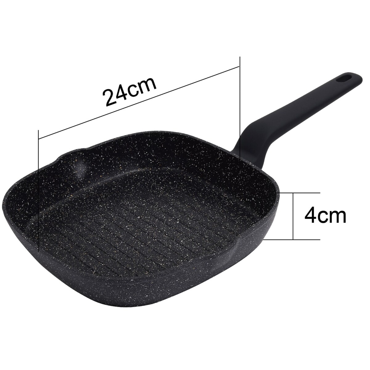 Patelnia grillowa z powłoką marmurową 24cm indukcja KLAUSBERG