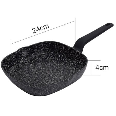 Patelnia grillowa z powłoką marmurową 24cm indukcja KLAUSBERG