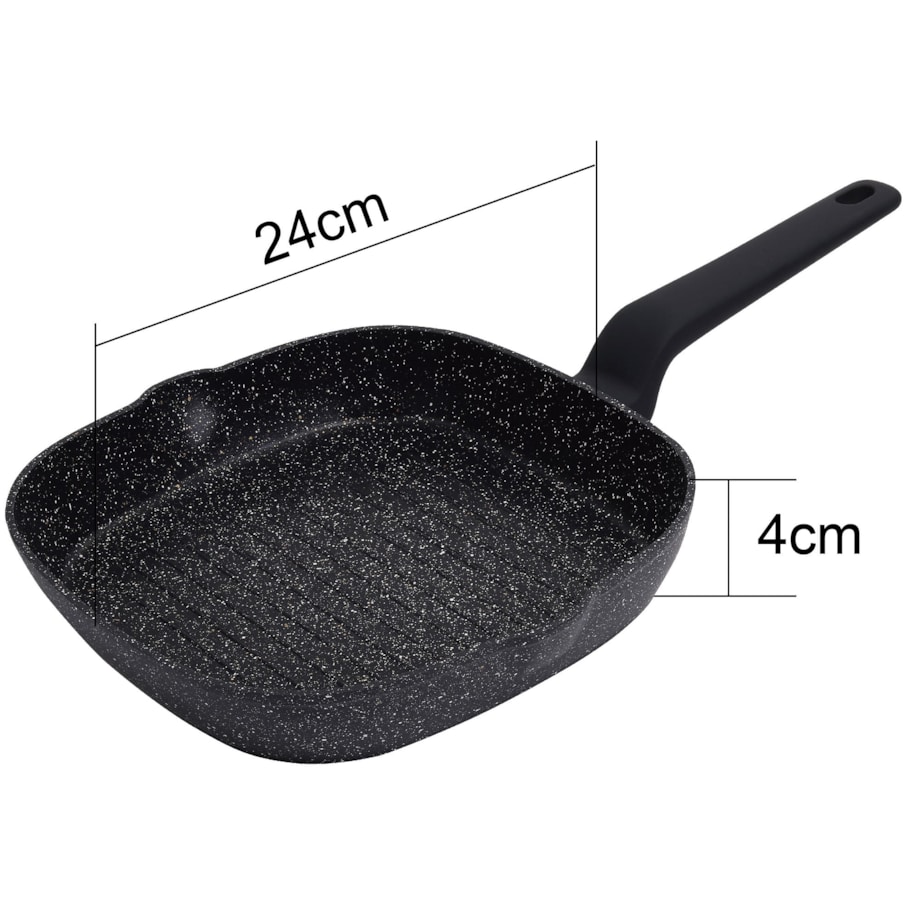 Patelnia grillowa z powłoką marmurową 24cm indukcja KLAUSBERG