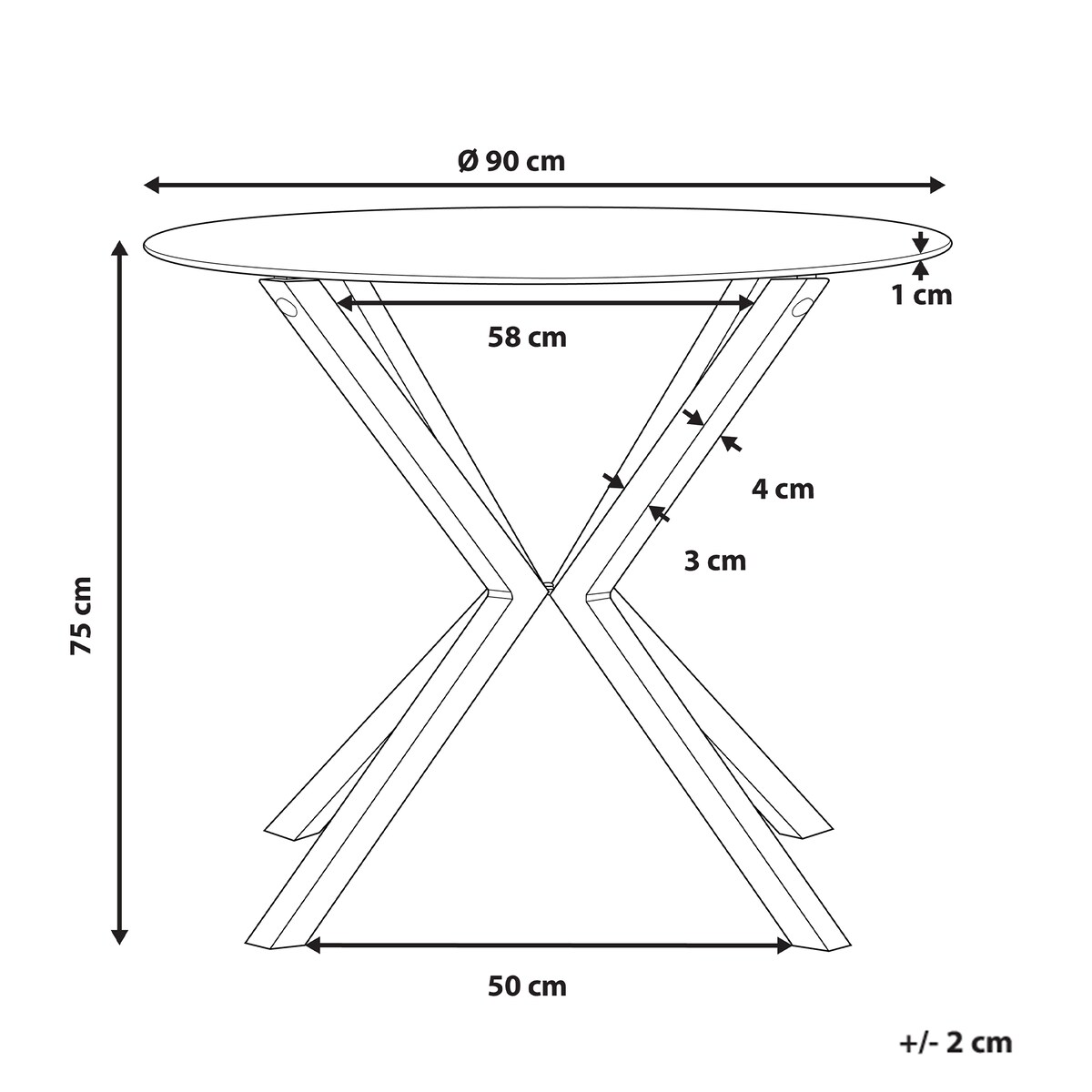 Stół do jadalni ALTURA Przezroczysty 90 cm 90 cm