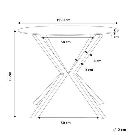 Stół do jadalni ALTURA Przezroczysty 90 cm 90 cm