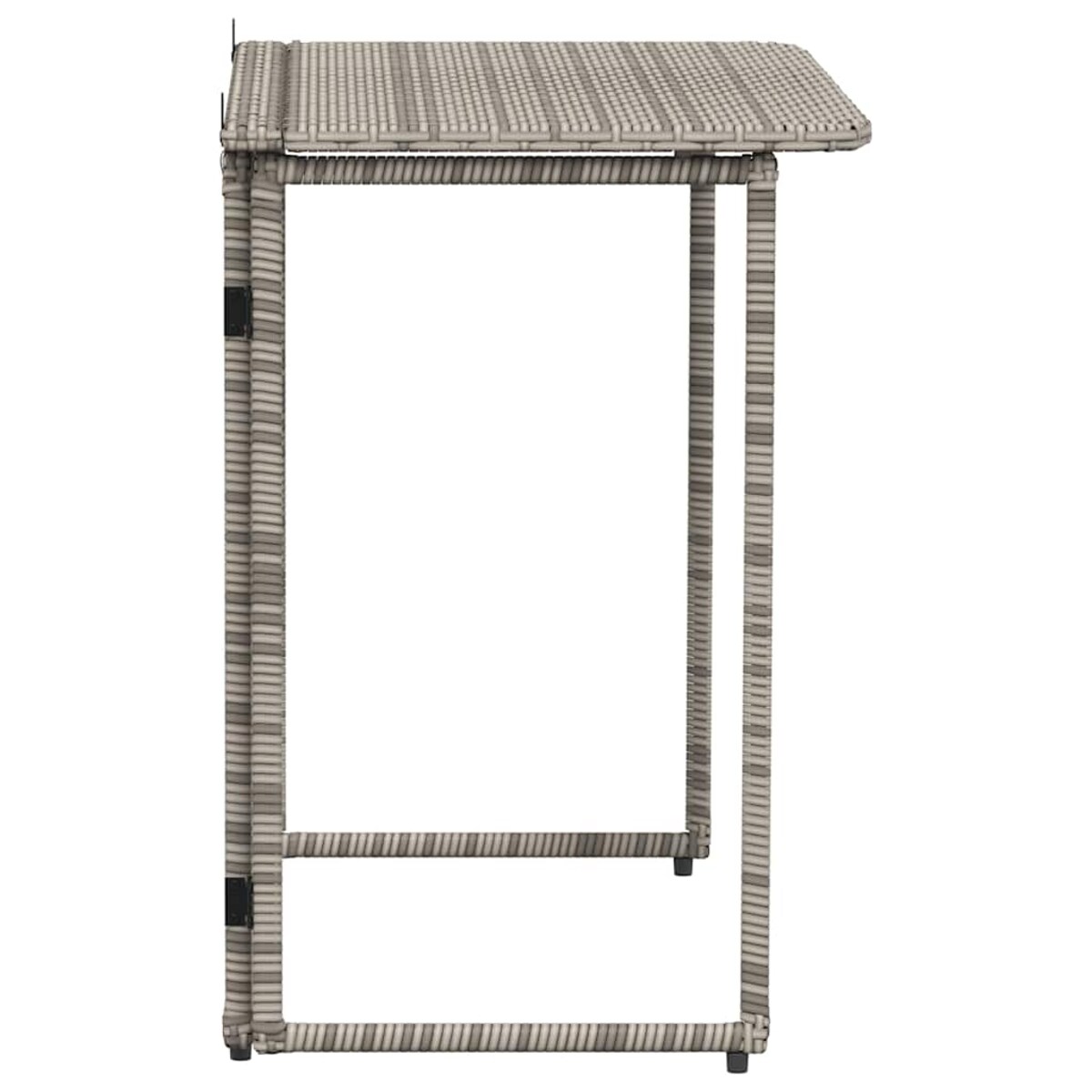 vidaXL Składany stół ogrodowy szary 90x51x75 cm polirattan