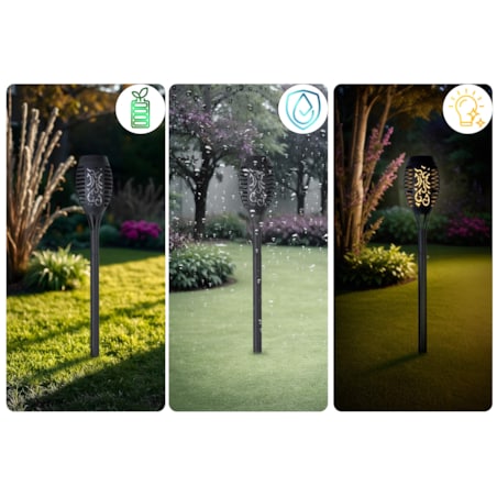 Lampki solarne do ogrodu pochodnie wbijane Ilumen 2szt.