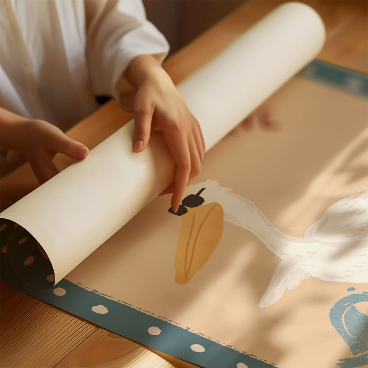 plakat pelikan na fali 70x100