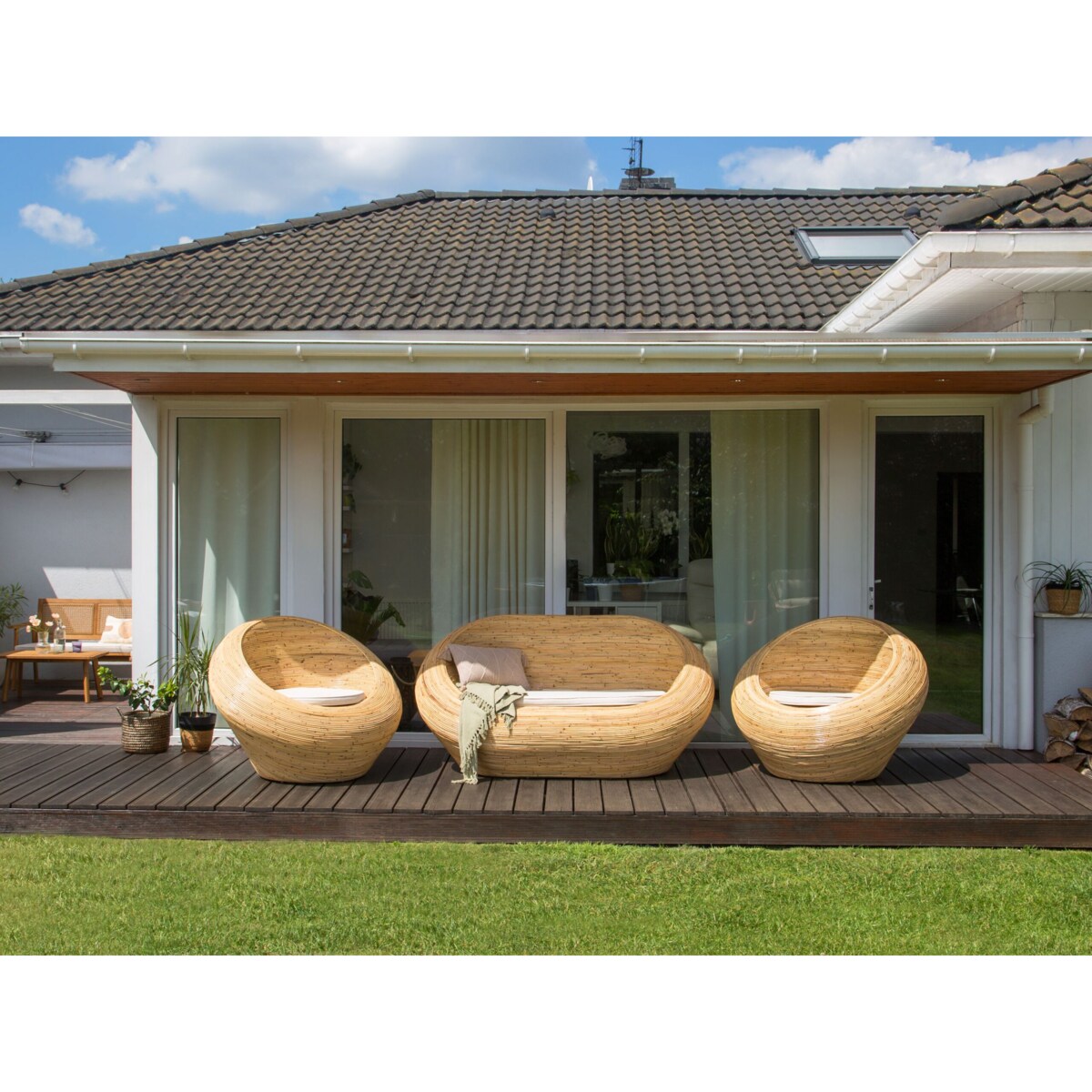 Sofa dwuosobowa 2-osobowa Rattan Naturalny MAIORI