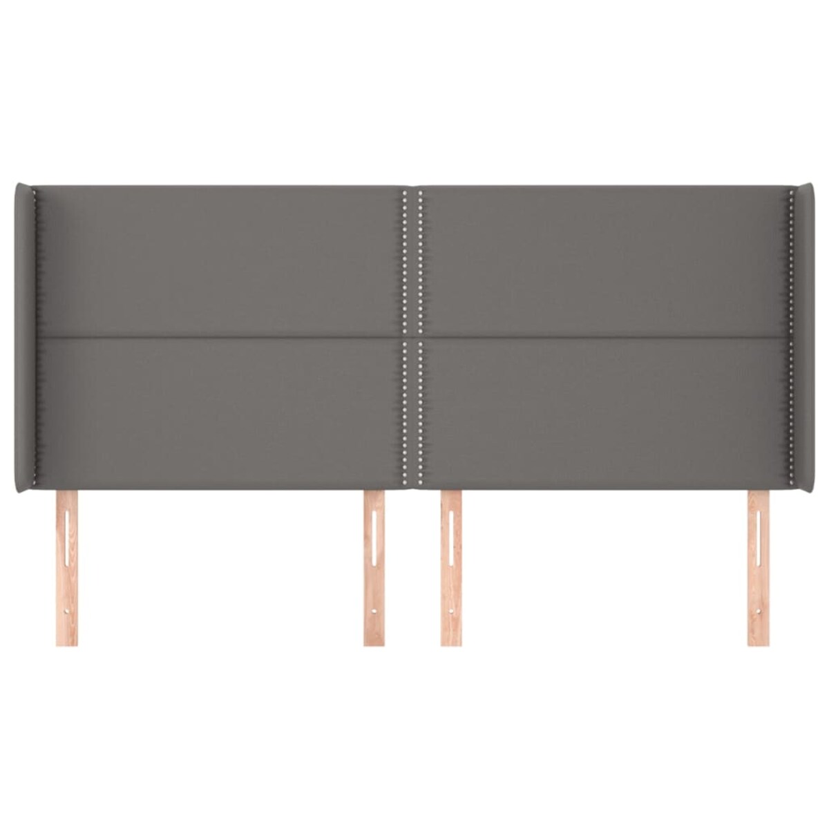 vidaXL Zagłówek uszak, szary, 203x16x118/128 cm, sztuczna skóra