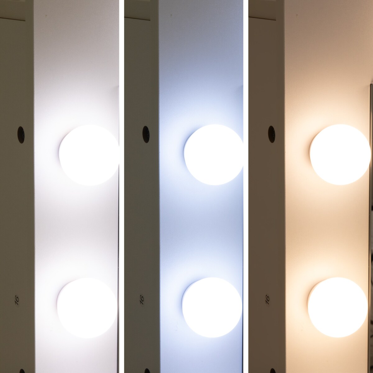 Toaletka z lustrem 12 LED HOLLYWOOD kosmetyczna BIAŁA szuflady DO MAKIJAŻU