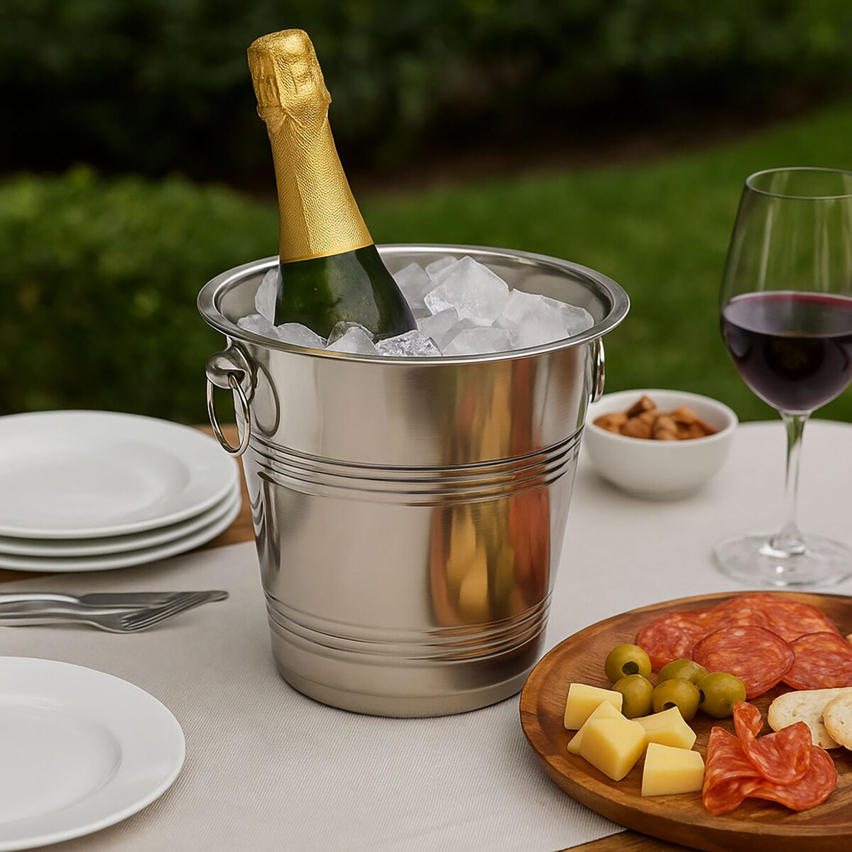 Stojak do chłodzenia szampana, alkoholu - stal nierdzewna