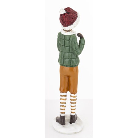 Figurka - Zimowa dziewczynka 26x7x7 cm TOSIA w brązowych spodniach