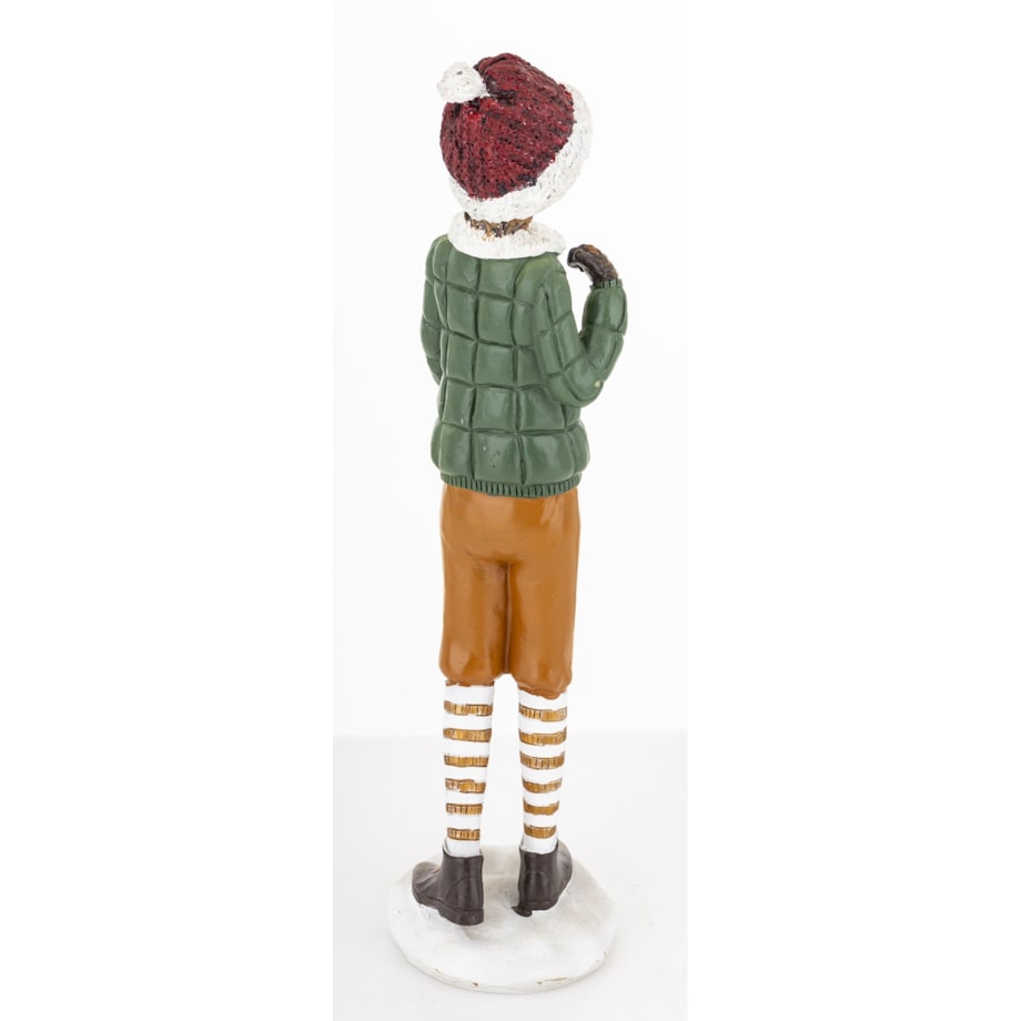 Figurka - Zimowa dziewczynka 26x7x7 cm TOSIA w brązowych spodniach