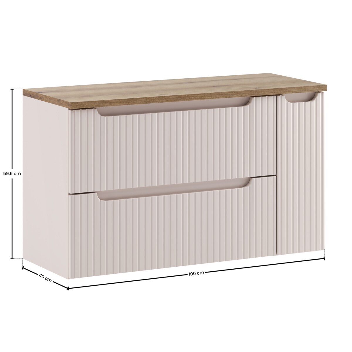 Zestaw meblowy 100cm z blatem SET-NOC B OAK 100CM S LC