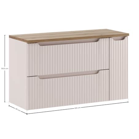 Zestaw meblowy 100cm z blatem SET-NOC B OAK 100CM S LC
