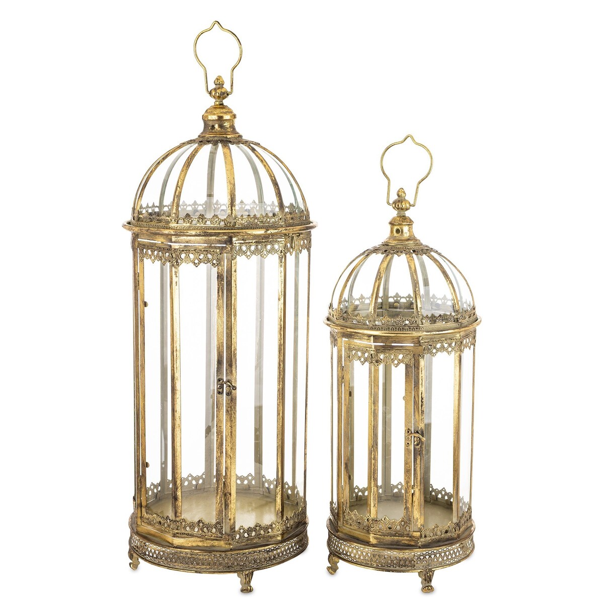 Lampiony latarnie 2 szt. złote 98x34x34 cm FANARIO