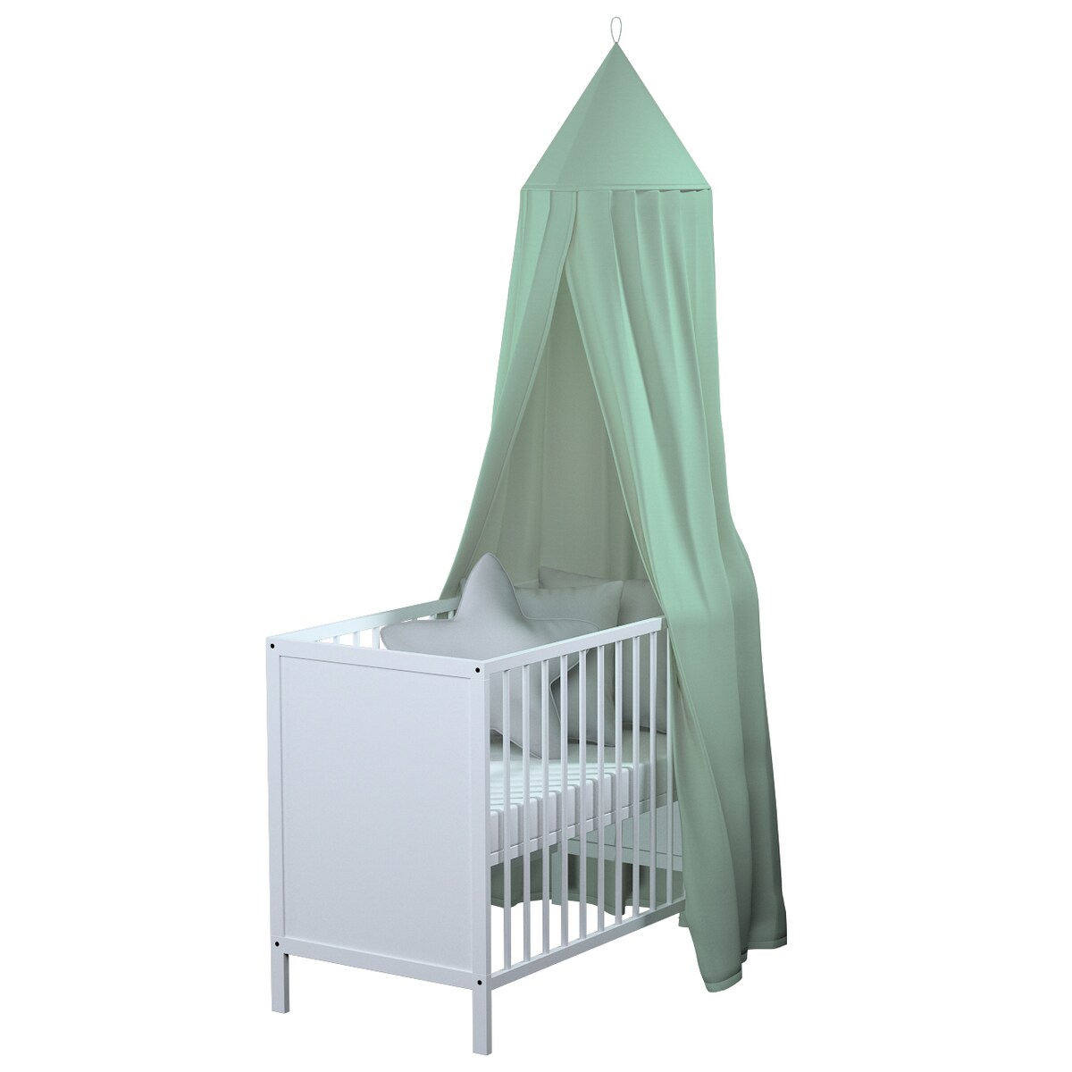 Baldachim do łóżeczka, zieleń eukaliptusa, fi 50cmx230cm, Happiness