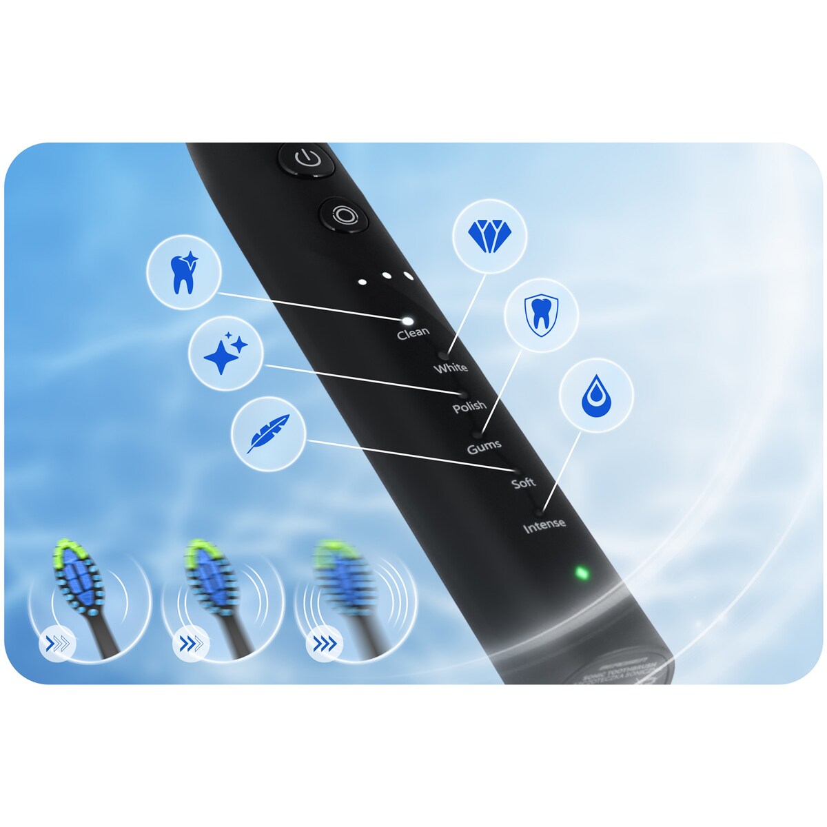 Szczoteczka soniczna do zębów Berdsen Galaxy czarna + etui 322000