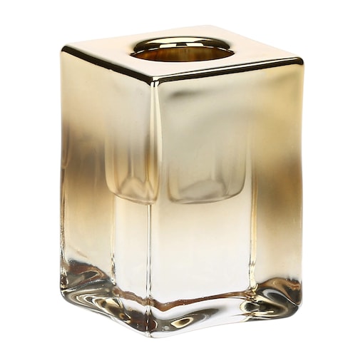 Szklany świecznik ze złotym wykończeniem Ghiacciolino - Złoty, S