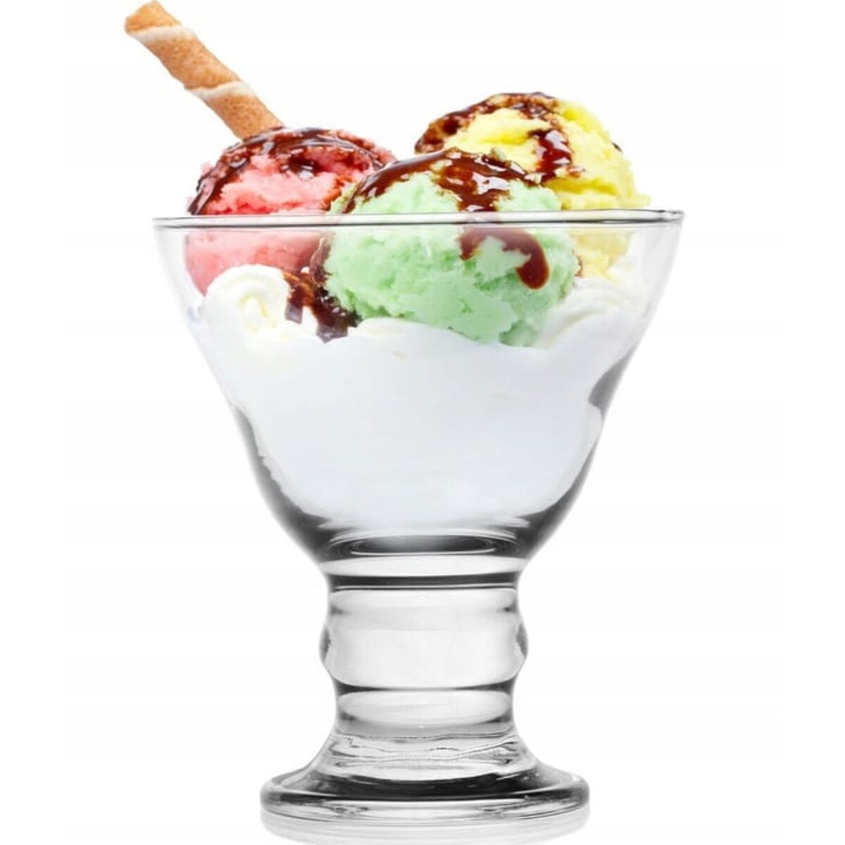 Pucharek do deserów lodów szklany na stopce 310ml 6szt Pucharki Zestaw Komplet