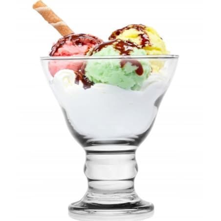 Pucharek do deserów lodów szklany na stopce 310ml 6szt Pucharki Zestaw Komplet