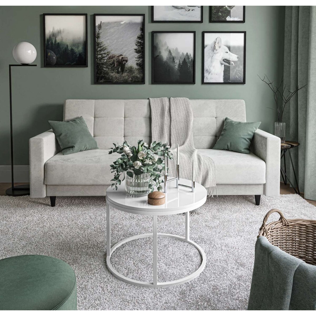 Okrągły stolik kawowy CIRI biały połysk