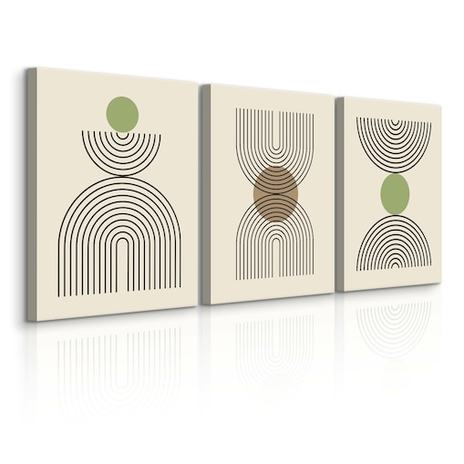 3x Obraz Do Sypialni Set Abstrakcja Styl Boho Minimalizm Do Salonu 30x40cm