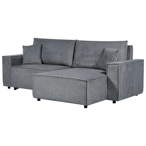 Narożnik lewostronny rozkładany z pojemnikiem ciemnoszary KARILA