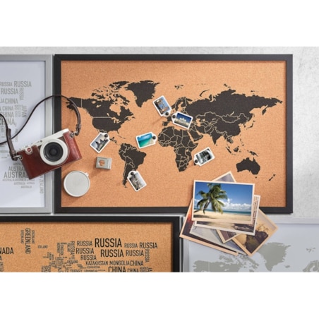 Tablica korkowa z mapą świata, 60 x 40 cm ZELLER