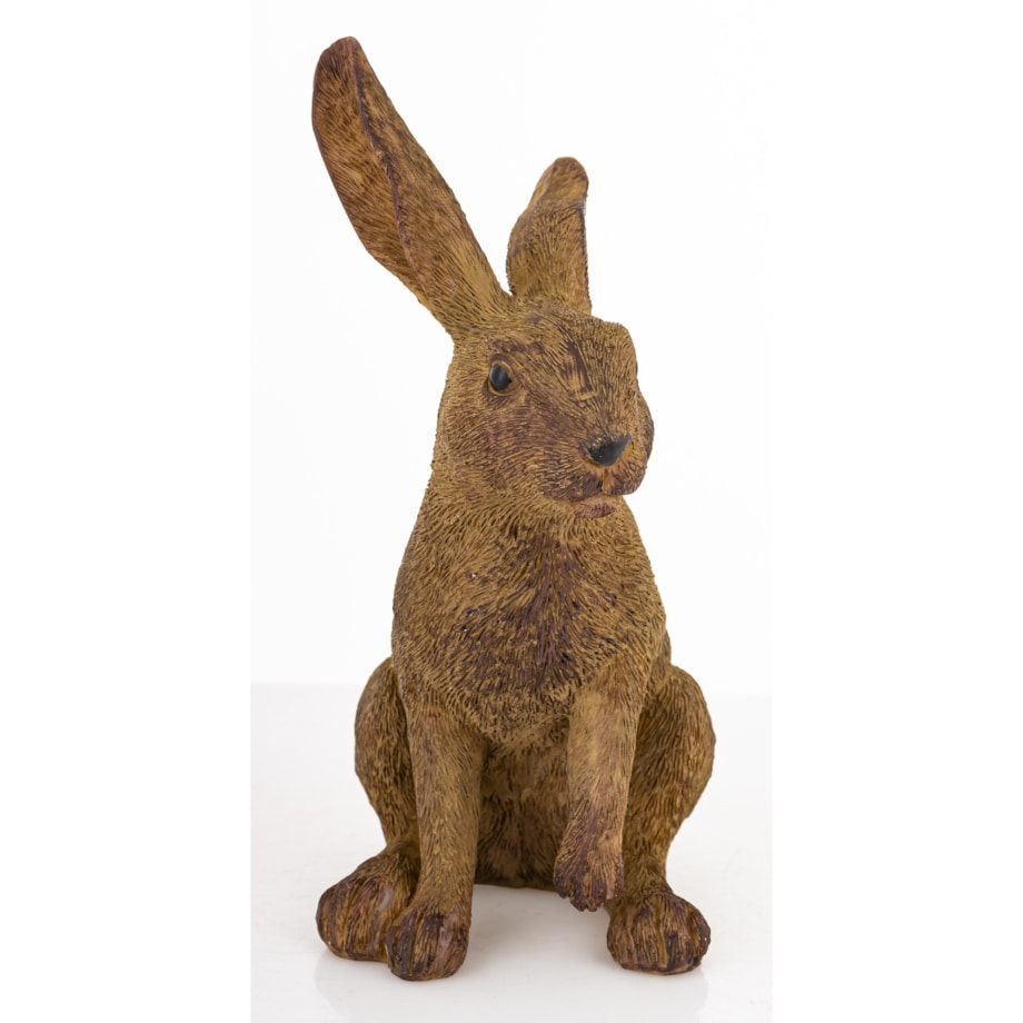 Dekoracja - siedzący zając 16,5x11,5x7 cm HARE brązowy mały
