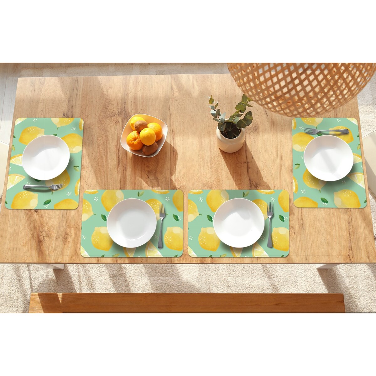 Komplet mat pod talerz Cytrynki, 6 szt. 45x30cm