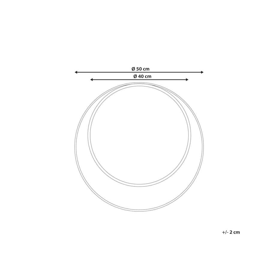 Metalowe okrągłe lustro ścienne ø 50 cm czarne AGDE