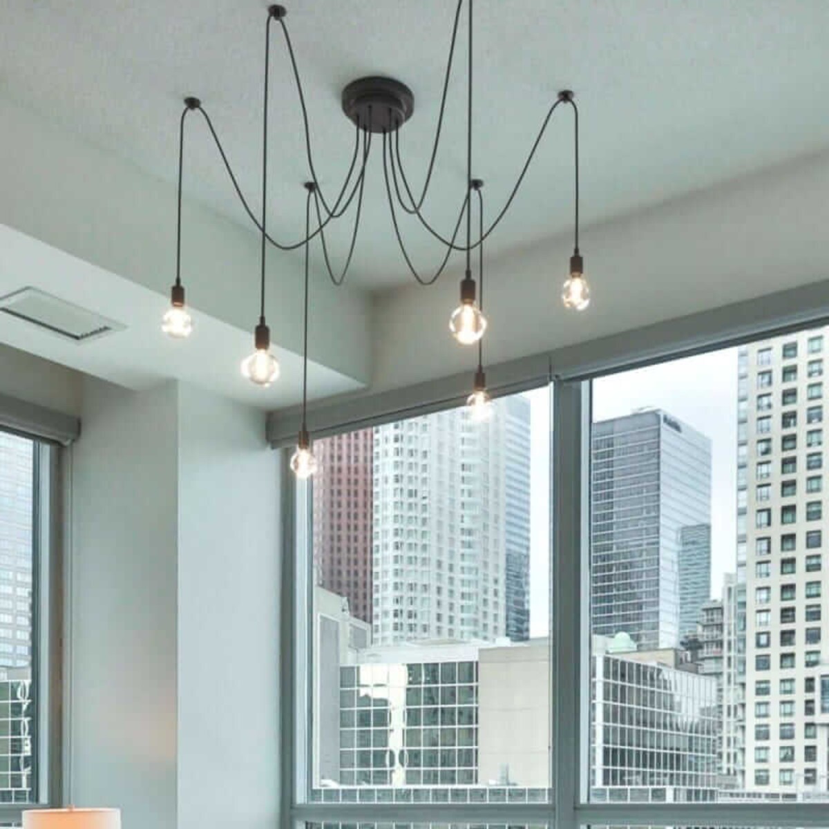 Minimalistyczna lampa zwieszana Spider ABR-SPIDER-6XE27 Abruzzo czarny