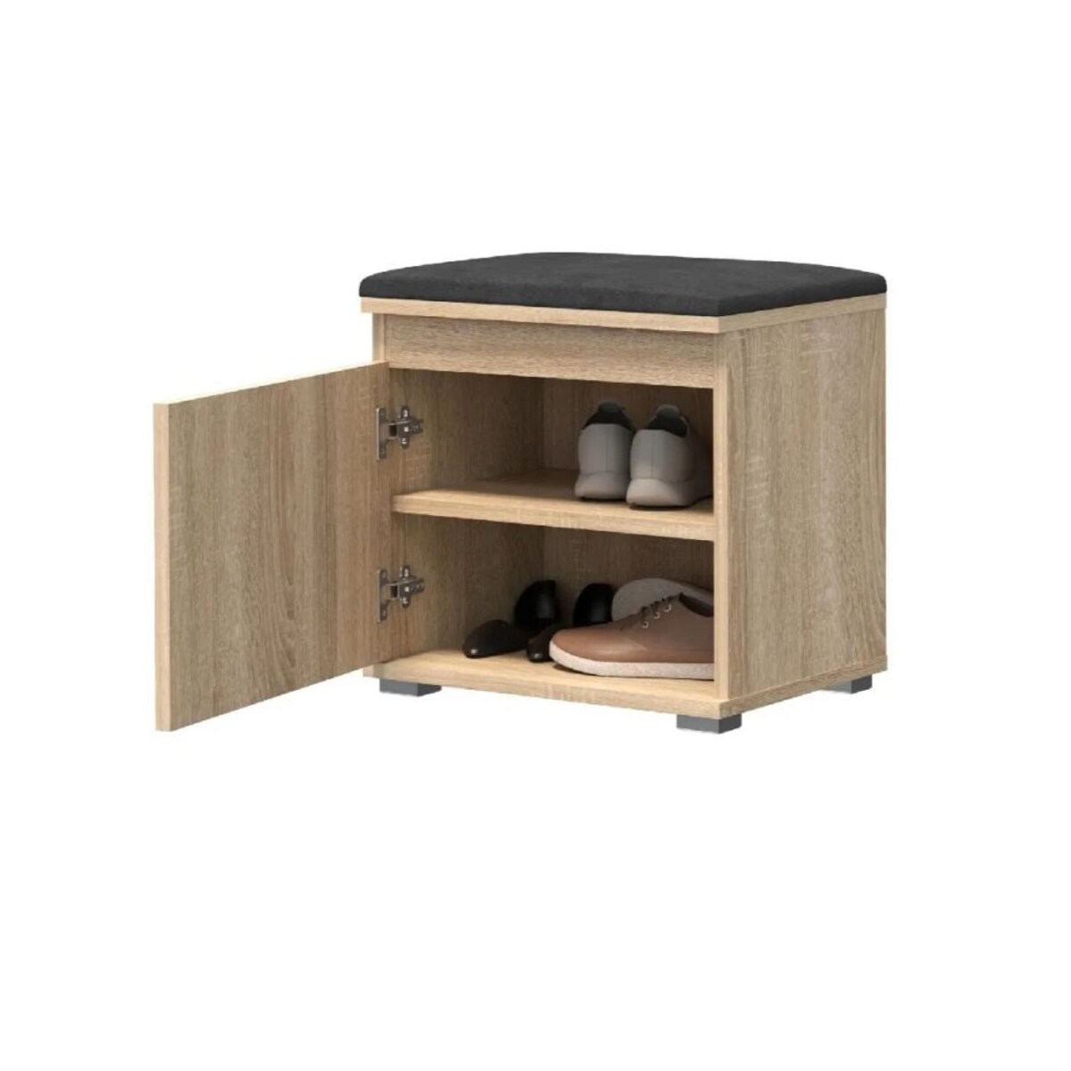 Szafka na buty z siedziskiem i wieszakiem SINGAPUR 50 dąb sonoma/szara